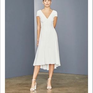 Amsale Front Button V-neck dress